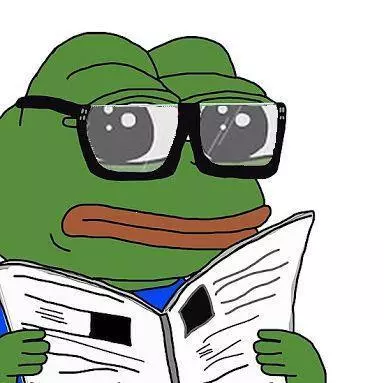 1741207687621177 pepe with glasses reading newspaper.webp