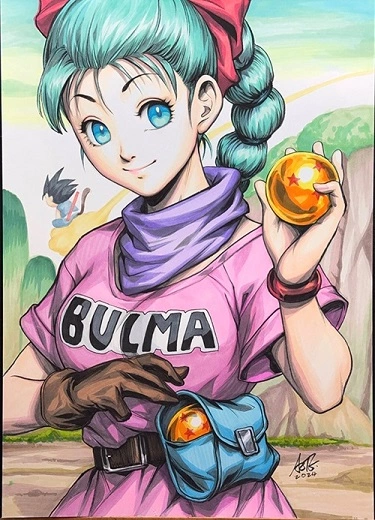 dibujo Bulma bola dragon.webp