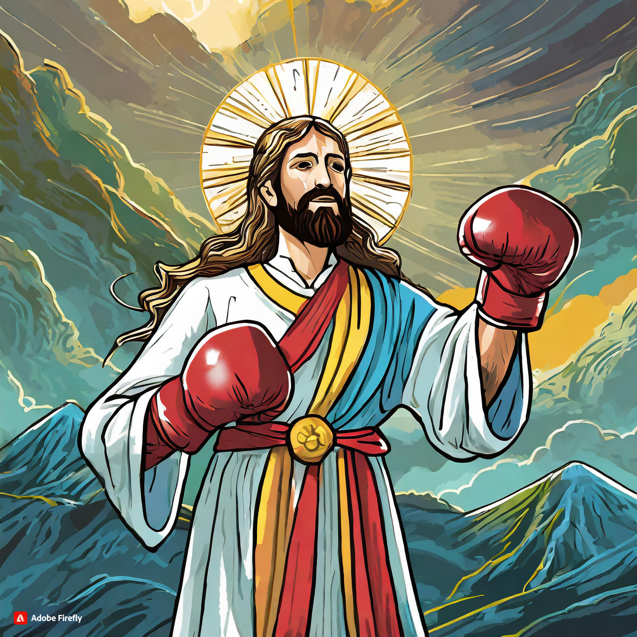 Firefly Jesucristo con guantes de boxeo 40779.webp