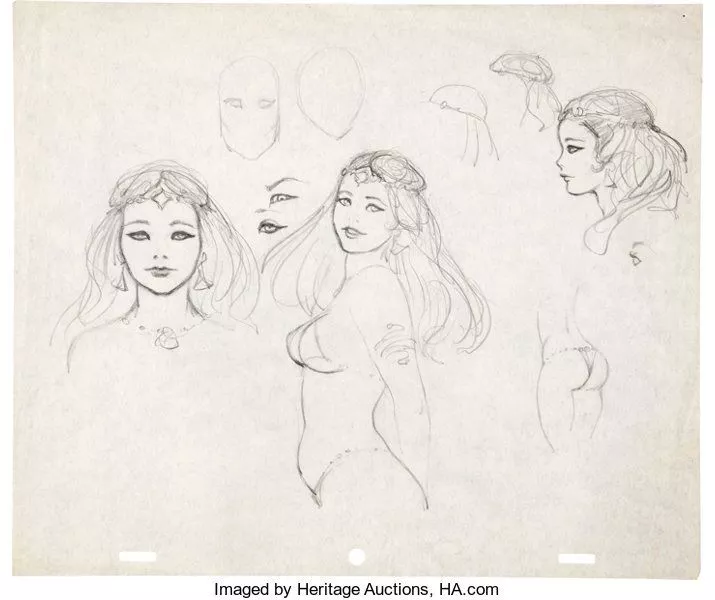 Frank Frazetta Fire and Ice Princess Teegra Animation Concept Art _ Lot #95170 _ Heritage Auc...webp