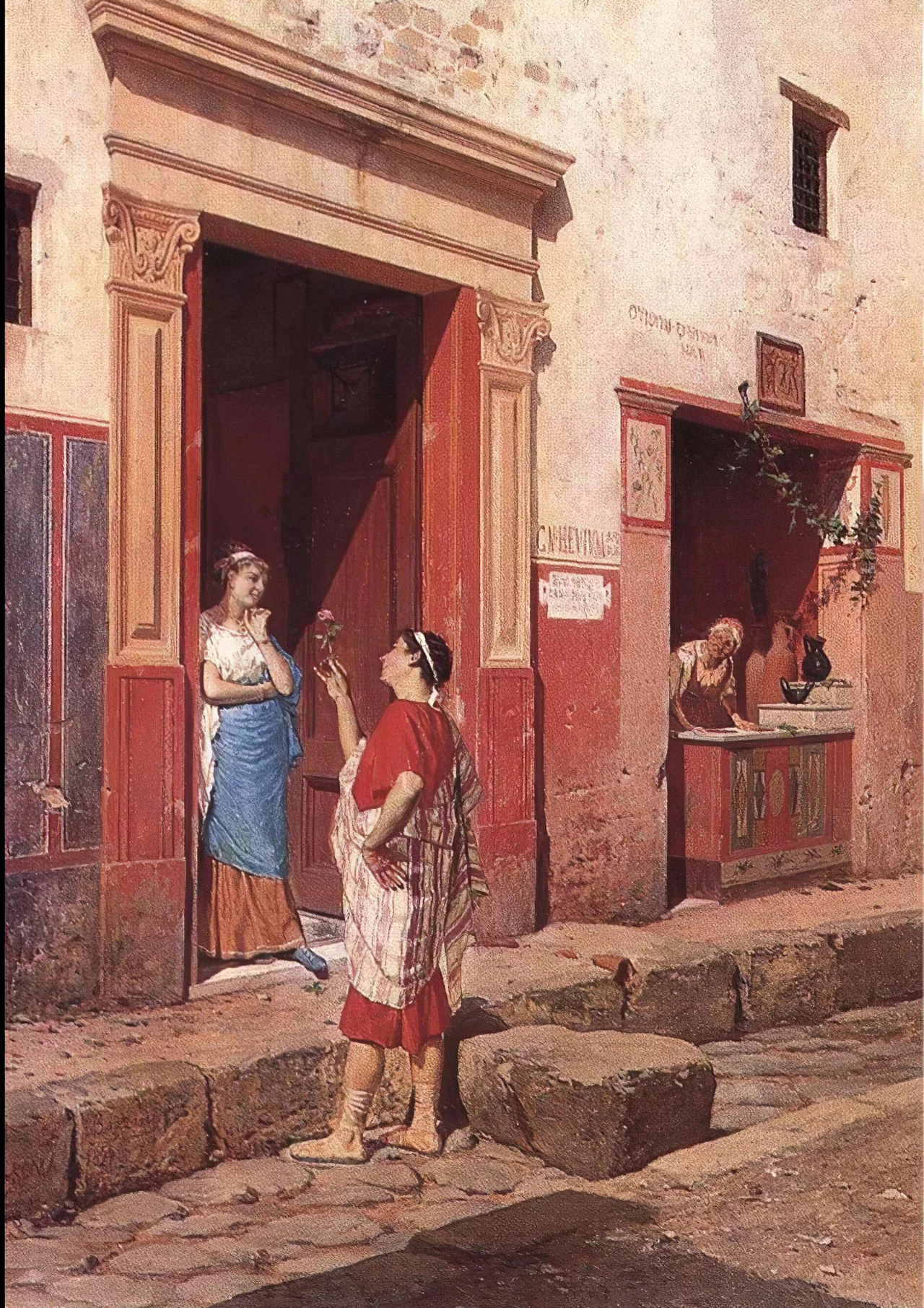 Pompeii_Street_Scene_by_Luigi_Bazzani,_before_1927.webp