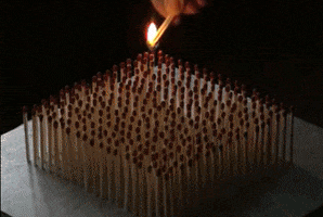 fire catching GIF