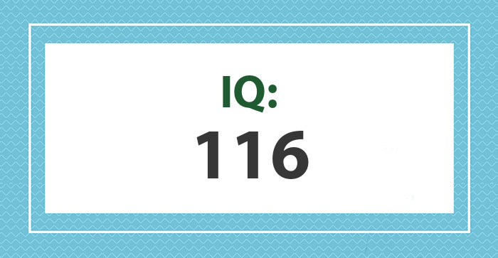 Tu coeficiente intelectual es: 116